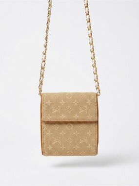 Louis Vuitton Mini Lin Monogram Elise Wallet Beige
